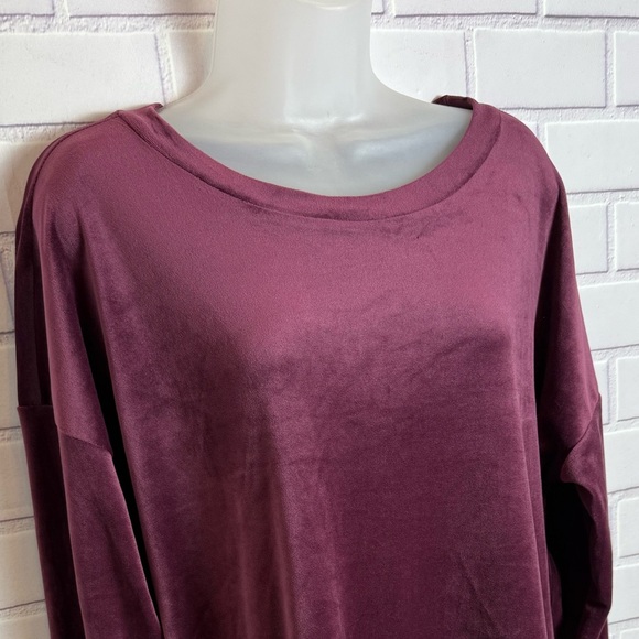 Cable & Gauge Women's Burgundy 2 pcs Jogger set top & pants /size L - Picture 14 of 15